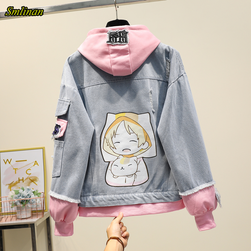 Smlinan Fashion Cartoon Streetwear Harajuku Denim Coat Women Hooded Single Breasted Casual Vintage Plus Size Jacket Overcoat
Smlinan Fashion Cartoon Streetwear Harajuku Denim Coat Women Hooded Single Breasted Casual Vintage Plus Size Jacket Overcoat
