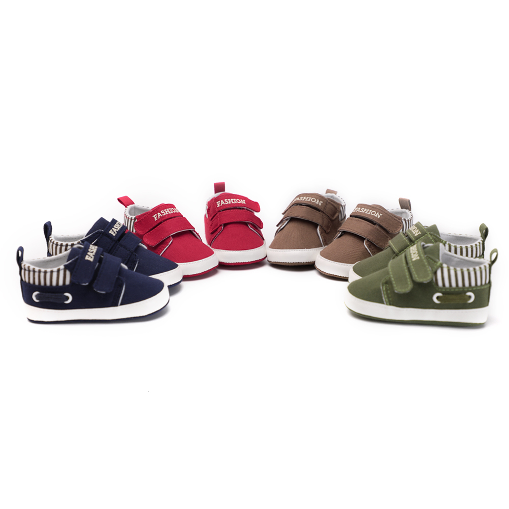 11-13CM 3Pairs Of Whole Size Wholesale Infant Babies Boy Girl Shoes Sole Soft Canvas Solid Footwear For Newborns Toddler Crib Moccasins 4 Colors Avail