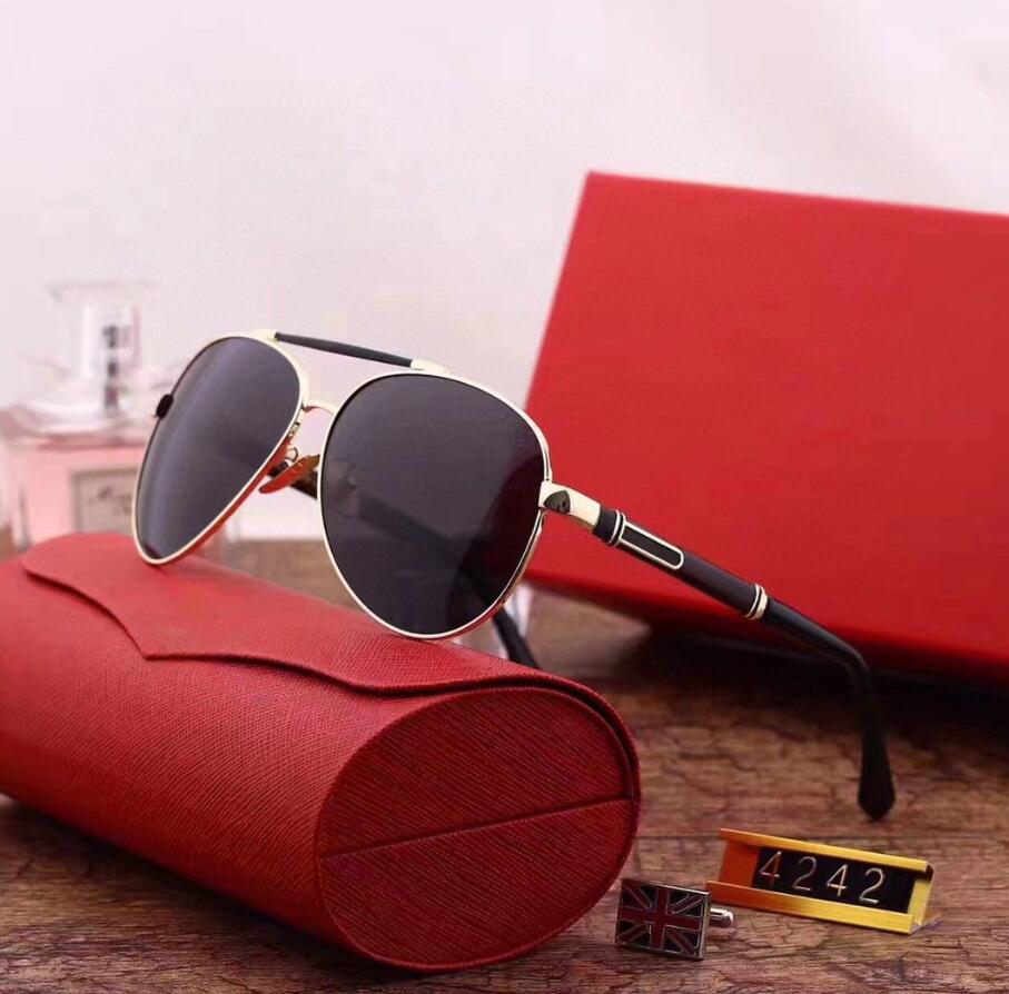 NEW Summer Mens Sunglasses Fashion Sunglasses Man Hot Sale Goggle Glasses UV400 CLetter 4242 6 Color Optional with Box