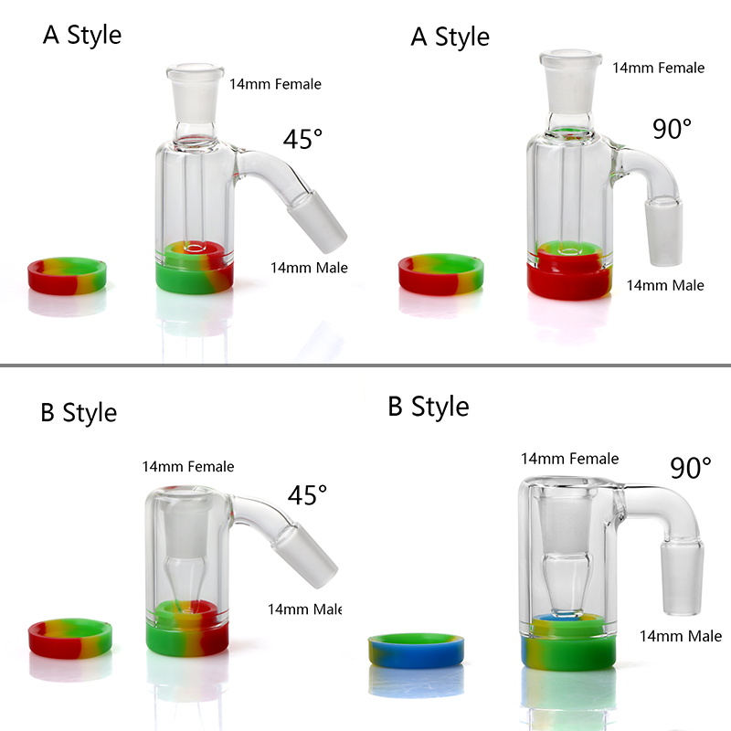 Two Styles 14mm 18mm Glass Ash Catcher Silicone Container Reclaimer With 4mm Quartz Banger Glass Ashcatchers For Glass Water Bongs Dab Rigs
Two Styles 14mm 18mm Glass Ash Catcher Silicone Container Reclaimer With 4mm Quartz Banger Glass Ashcatchers For Glass Water Bongs Dab Rigs