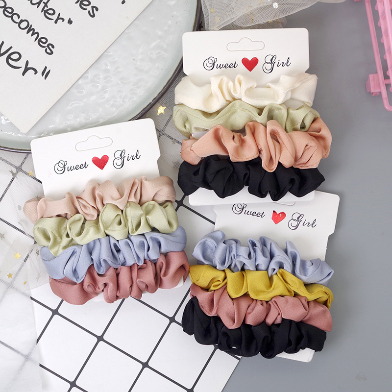 4 Pcs Korean Basis Simple Colorful Fabric Rubber Band Hair Rope Fashion Small Fresh Girl Children Ponytail Hair Accessories
4 Pcs Korean Basis Simple Colorful Fabric Rubber Band Hair Rope Fashion Small Fresh Girl Children Ponytail Hair Accessories