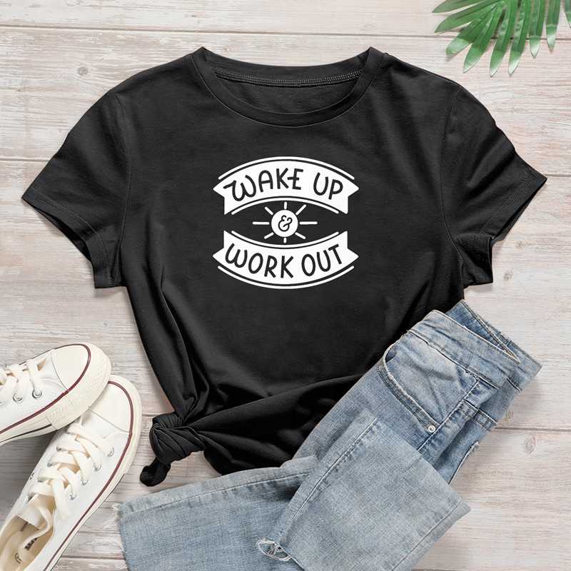 Wake Up Work Out Print Harajuku Shirt Couple Clothes Tshirt Cotton Graphic Tees Women Camisas Mujer Punk Tshirts Streetwear Tops, Black
Wake Up Work Out Print Harajuku Shirt Couple Clothes Tshirt Cotton Graphic Tees Women Camisas Mujer Punk Tshirts Streetwear Tops, Black