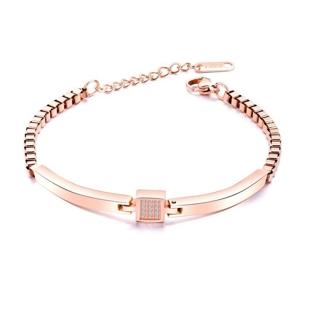 Square Shape Stainless Steel Bracelets Titanium Steel 14K Gold Plated Fashion Charm Diamond Stone Women Girl's Gift jewelry
Square Shape Stainless Steel Bracelets Titanium Steel 14K Gold Plated Fashion Charm Diamond Stone Women Girl's Gift jewelry
