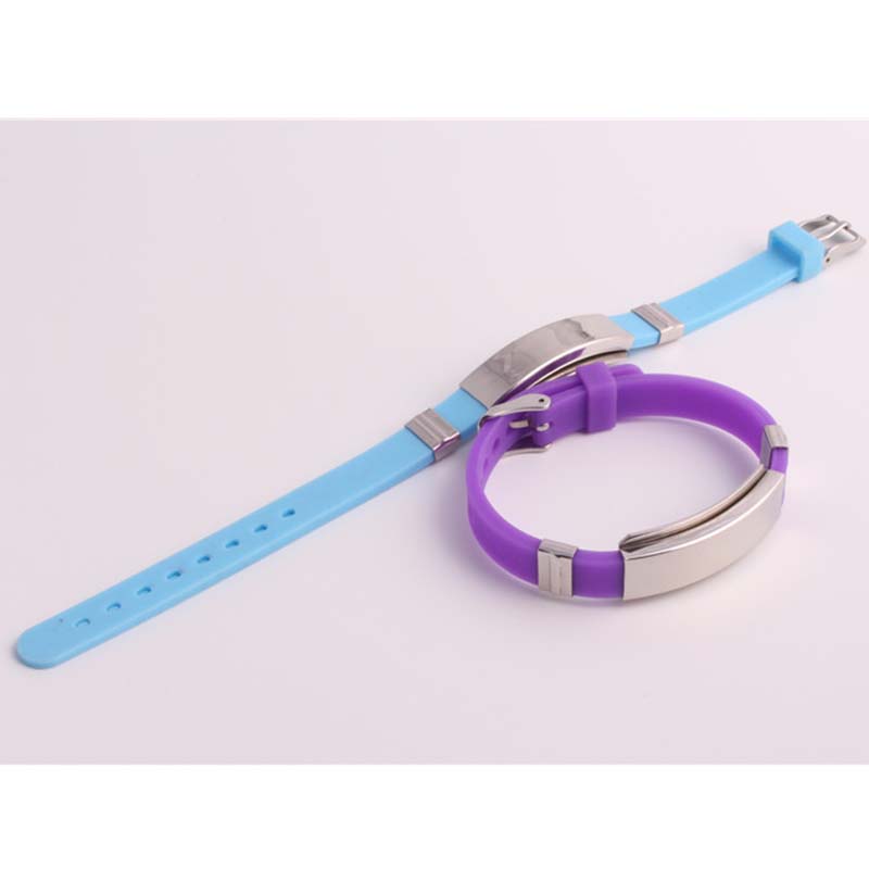 Wholesale- Sport Bracelet for Men Women Stainless Steel Medical Alert ID Tag Wristband Bangles Friendship Gift