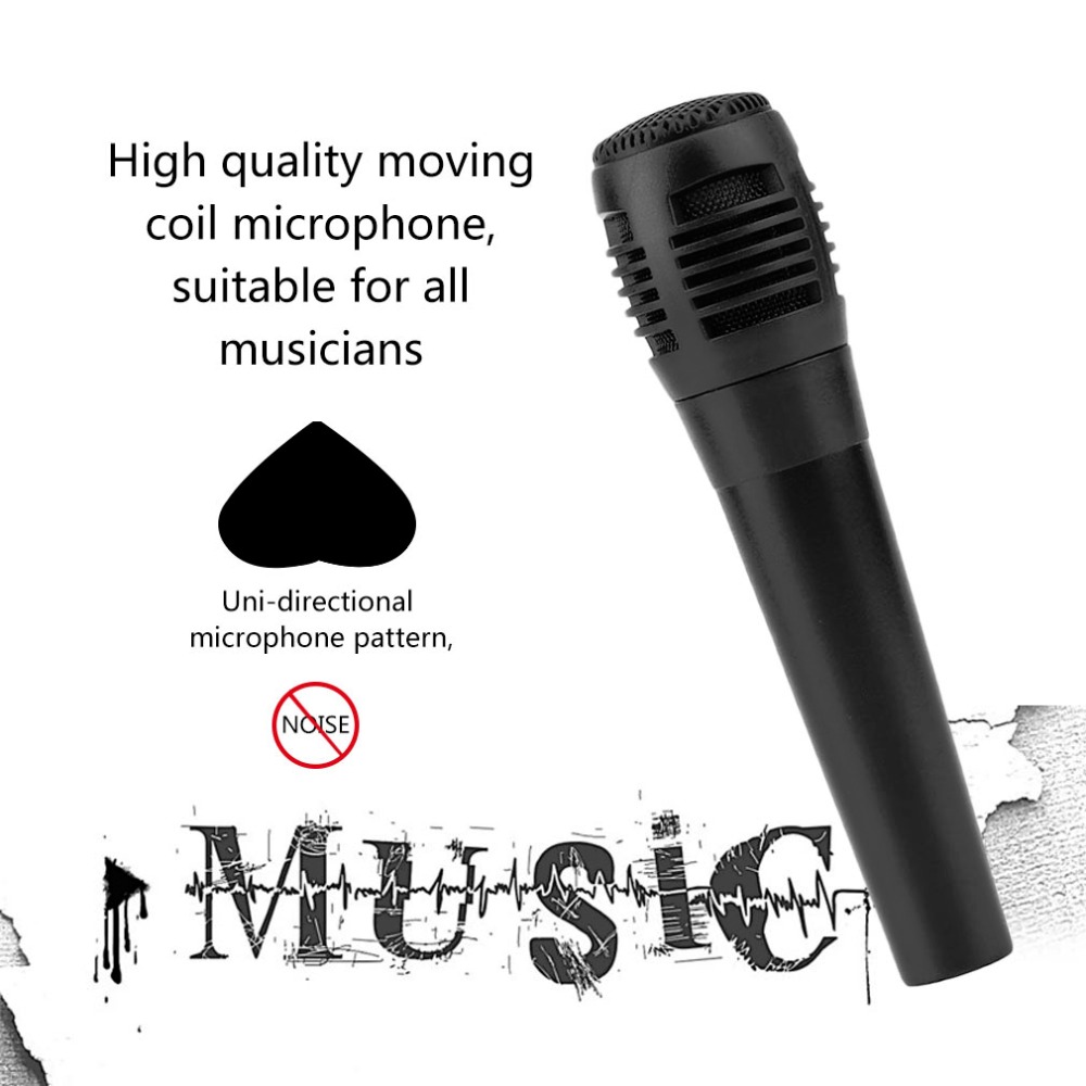 Promotion Universal Wired Unidirectional Handheld Dynamic Microphone Voice Recording Noise Isolation Microphone Black
