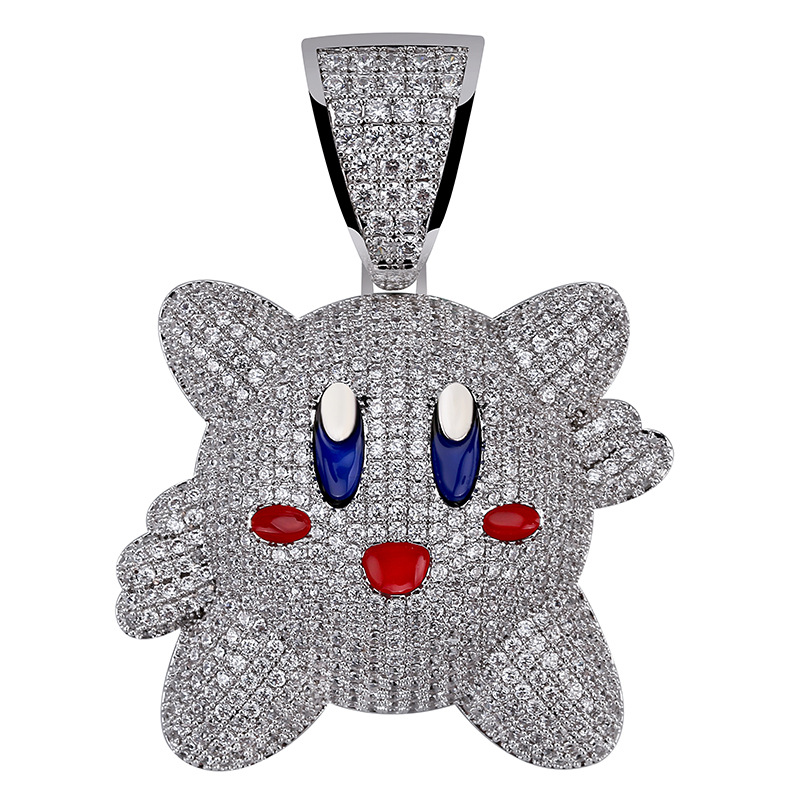 Hip Hop Cute Animal Pendant Necklace Shining Full White Zirconia for Men Women Children Jewelry Gift
