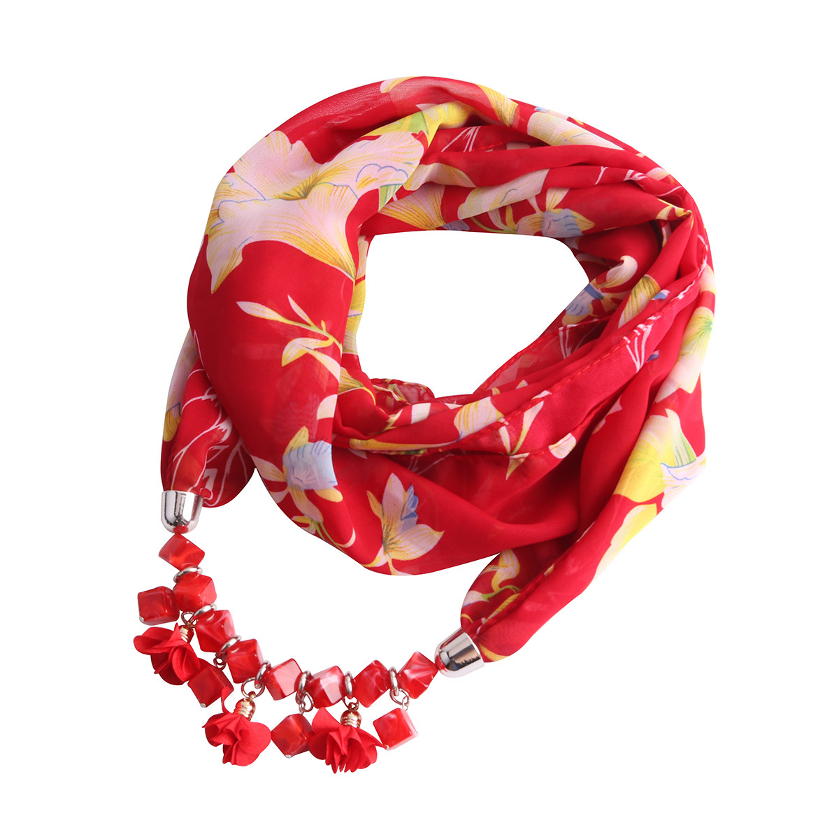 winter scarf Chiffon Scarf Bullet Pendant Charm Fashion Women Jewelry Scarf Necklace Shawls scarves Acessories 2020