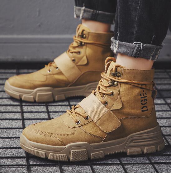 2019 autumn new Martin boots high to help British men's shoes retro wild desert boots thick men's boots