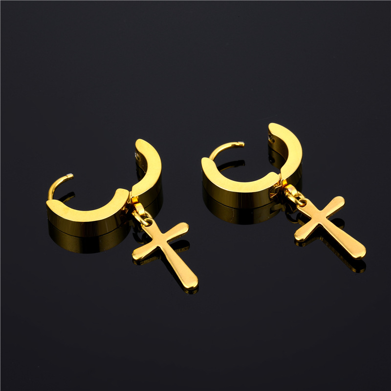 9 pairs/set Hip Hop Stud Hoop Earrings New Style Punk Stainless Steel Earrings Jewelry Wholesale