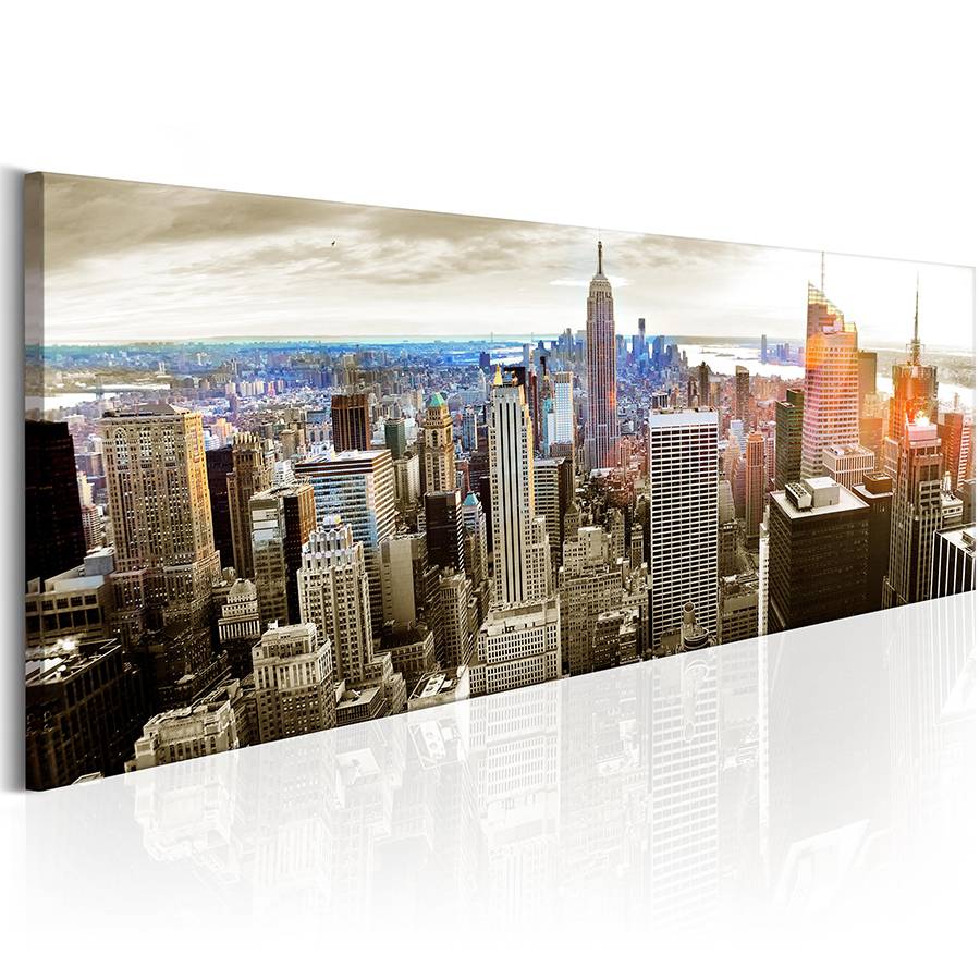 NEW YORK Building Statue Design Canvas Print Wall Art Modern Home Decoration, Choose Color & Size( No Frame ) (Multicolor)