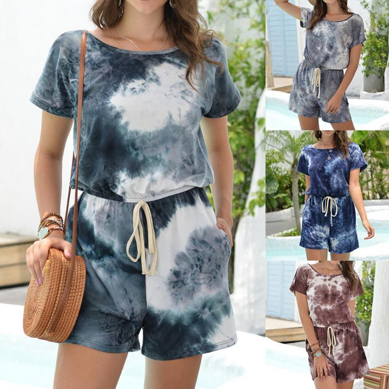 2020 Tie-dye Printed Womens Summer Printed Jumpsuit Straps Overalls Round Neck Shorts Loose and Breathable Pants
2020 Tie-dye Printed Womens Summer Printed Jumpsuit Straps Overalls Round Neck Shorts Loose and Breathable Pants