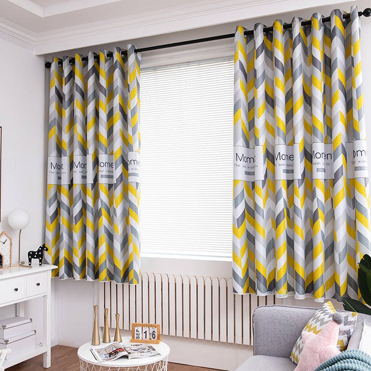 Nordic Simple Wind Wave Printing Shading Curtains for Living Dining Room Bedroom., Curtain 
Nordic Simple Wind Wave Printing Shading Curtains for Living Dining Room Bedroom., Curtain