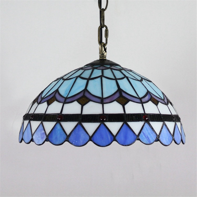 European modern creative glass lamp Tiffany stained glass Mediterranean simple restaurant chandelier bedroom balcony aisle lamp TF070