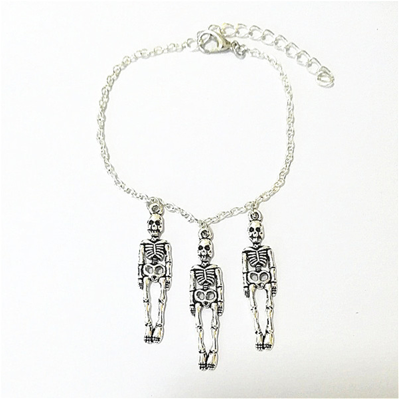 Skeleton Simple Bracelet Goth Horror Bracelet Skull Halloween Biology Teacher Gift Halloween Gift