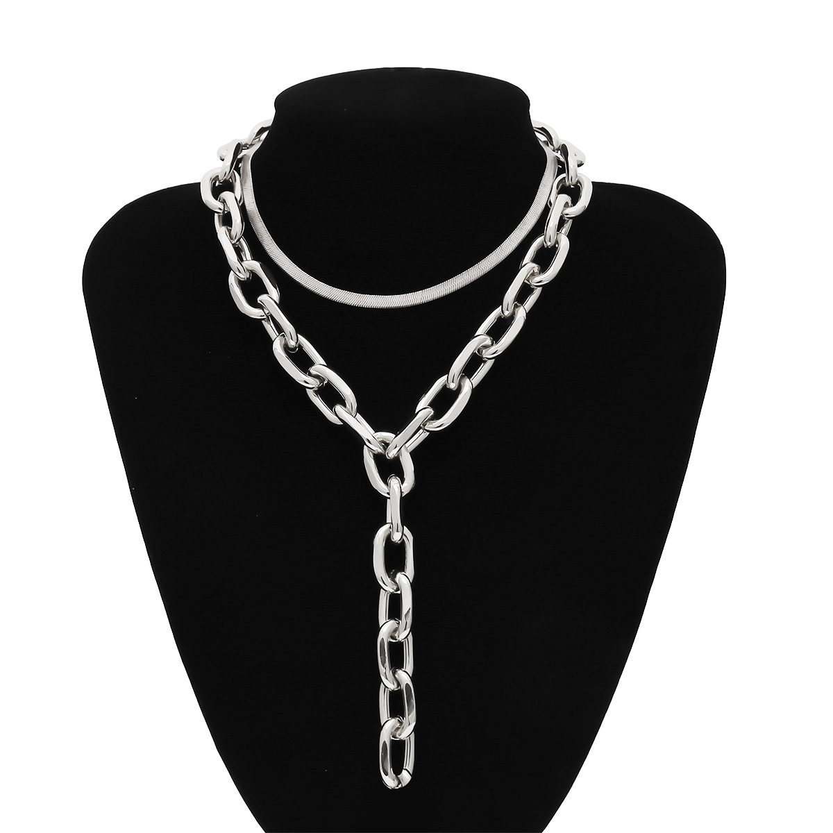 Fashion- Necklaces for Punk Girl Alloy Punk Style Snake bone chain Y-shaped tassel chain Christmas Gift Free Shipping