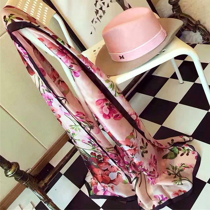 2019 spring and summer women's scarf shawl classic elegant flower scarf youth beautiful comfortable wear free of shipping