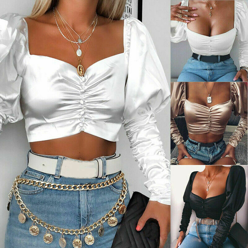 2020 Summer Women Puff Long Sleeve Square Neck Cropped Tops Blouse Solid Casual Elegant Ladies Shirts Sexy Club Top, Black
2020 Summer Women Puff Long Sleeve Square Neck Cropped Tops Blouse Solid Casual Elegant Ladies Shirts Sexy Club Top, Black