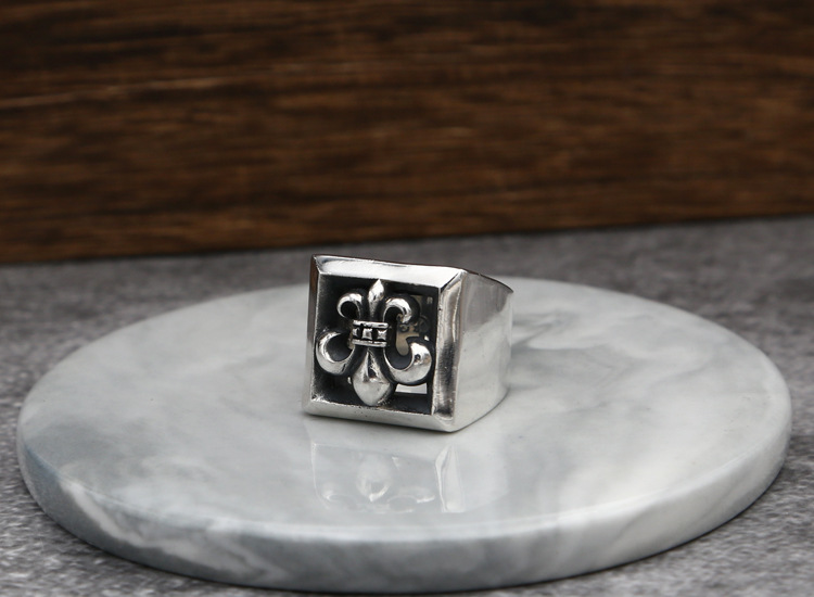 High quality 925 sterling silver fashion jewelry vintage style designer anchor hollow out cut ring American cross design free shipping
