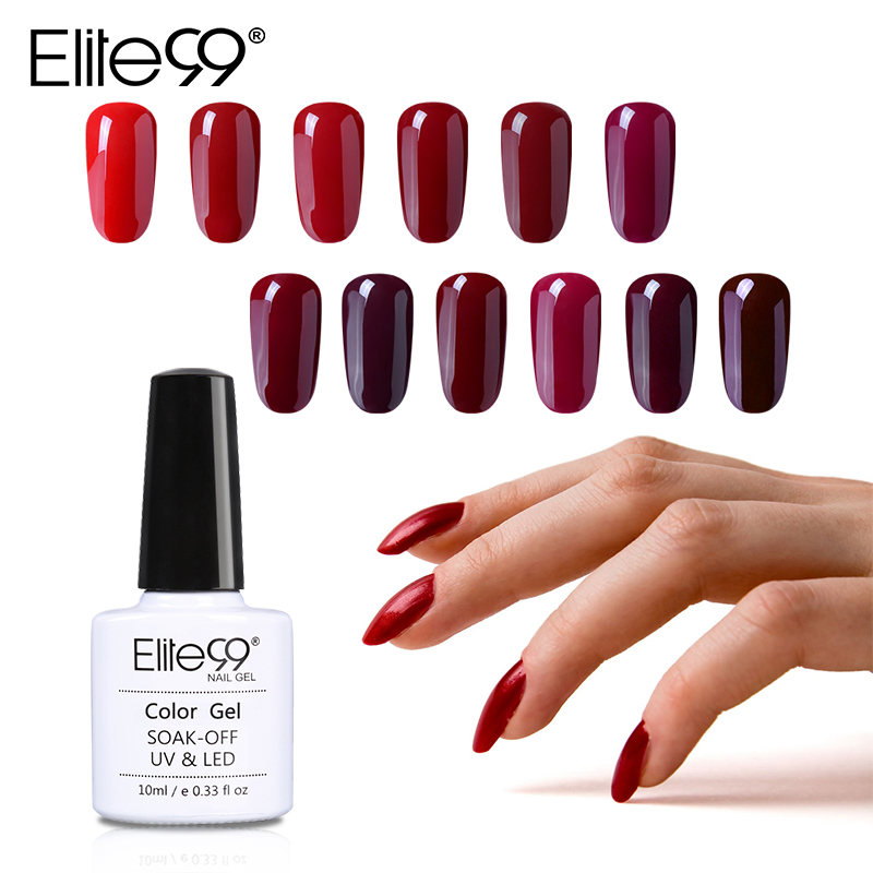 Elite99 10ml Wine Red Color UV Gel Nail Polish Pure Gel Varnishes Nail Primer Long Lasting Soak off UV Art Manicure
Elite99 10ml Wine Red Color UV Gel Nail Polish Pure Gel Varnishes Nail Primer Long Lasting Soak off UV Art Manicure