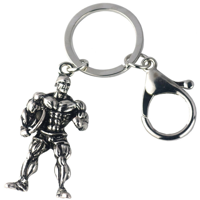 2019 Fashion muscle male dumbbell weightlifting exercise key chain creative man car key chain pendant