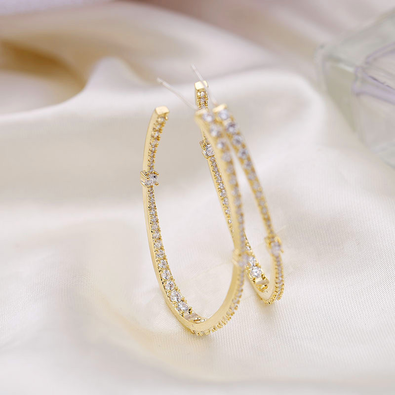 Large Hoop Earrings Gold/Silver Color For Women Big Circle Earrings 925 Sterling Silver Wedding Jewelry Party Accessories