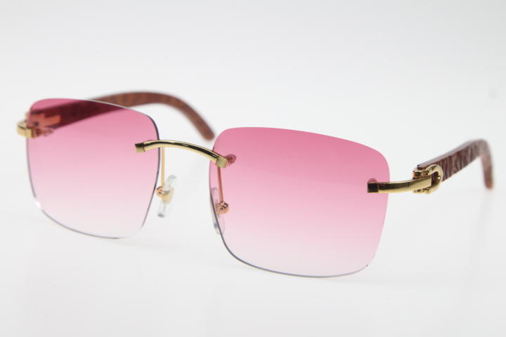 Wholesale Hot Rimless Glasses T8300816 designer Carved Wood Trimming Lens Sunglasses Men glasses With Box Unisex Wood Sun glasses Pink
Wholesale Hot Rimless Glasses T8300816 designer Carved Wood Trimming Lens Sunglasses Men glasses With Box Unisex Wood Sun glasses Pink