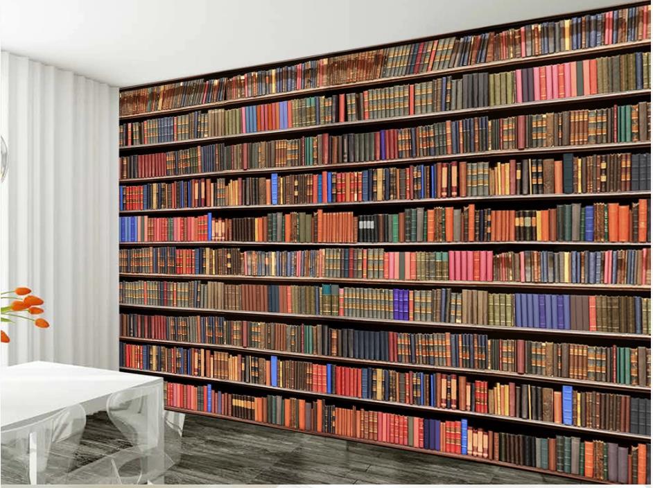 3d bookshelf bookcase background wall modern wallpaper for living room
3d bookshelf bookcase background wall modern wallpaper for living room