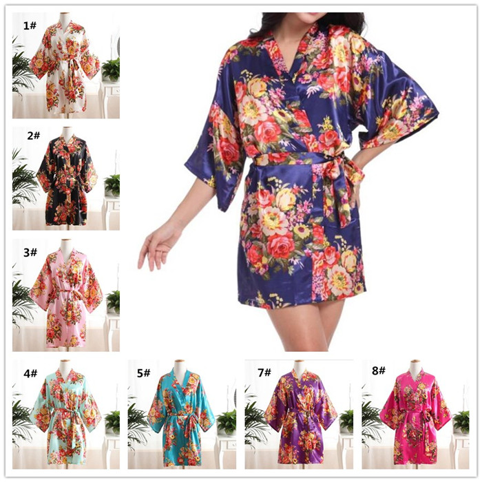 Satin Wedding Bride Bridesmaid Robe Floral Bathrobe Flower Print Kimono Robe Dressing Night Gown For Women M444, 2#
Satin Wedding Bride Bridesmaid Robe Floral Bathrobe Flower Print Kimono Robe Dressing Night Gown For Women M444, 2#