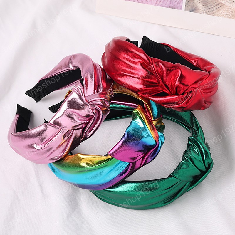 Fashion Womens Knotted Hairband Bright Color Cross Knot Women Hair Head Hoop Simple Sweet Girls Hair Headband Hair Accessories