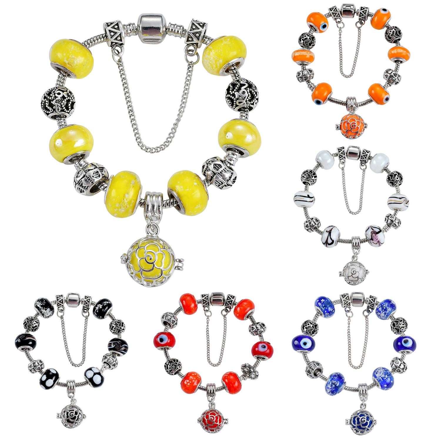 Antique Silver Plated Charm Bracelets European Big Hole Evil Eye Charms Glass Beads Perfume Locket Dangle Charms for Women Girls
Antique Silver Plated Charm Bracelets European Big Hole Evil Eye Charms Glass Beads Perfume Locket Dangle Charms for Women Girls