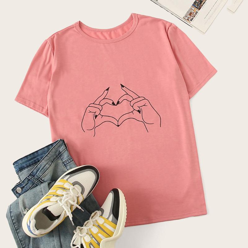 Casual T-shirt Women Fashion Summer Short Sleeve Gesture Print Beach Sports Funny tshirt plus size yoga gym fitness Tee Top, Green
Casual T-shirt Women Fashion Summer Short Sleeve Gesture Print Beach Sports Funny tshirt plus size yoga gym fitness Tee Top, Green