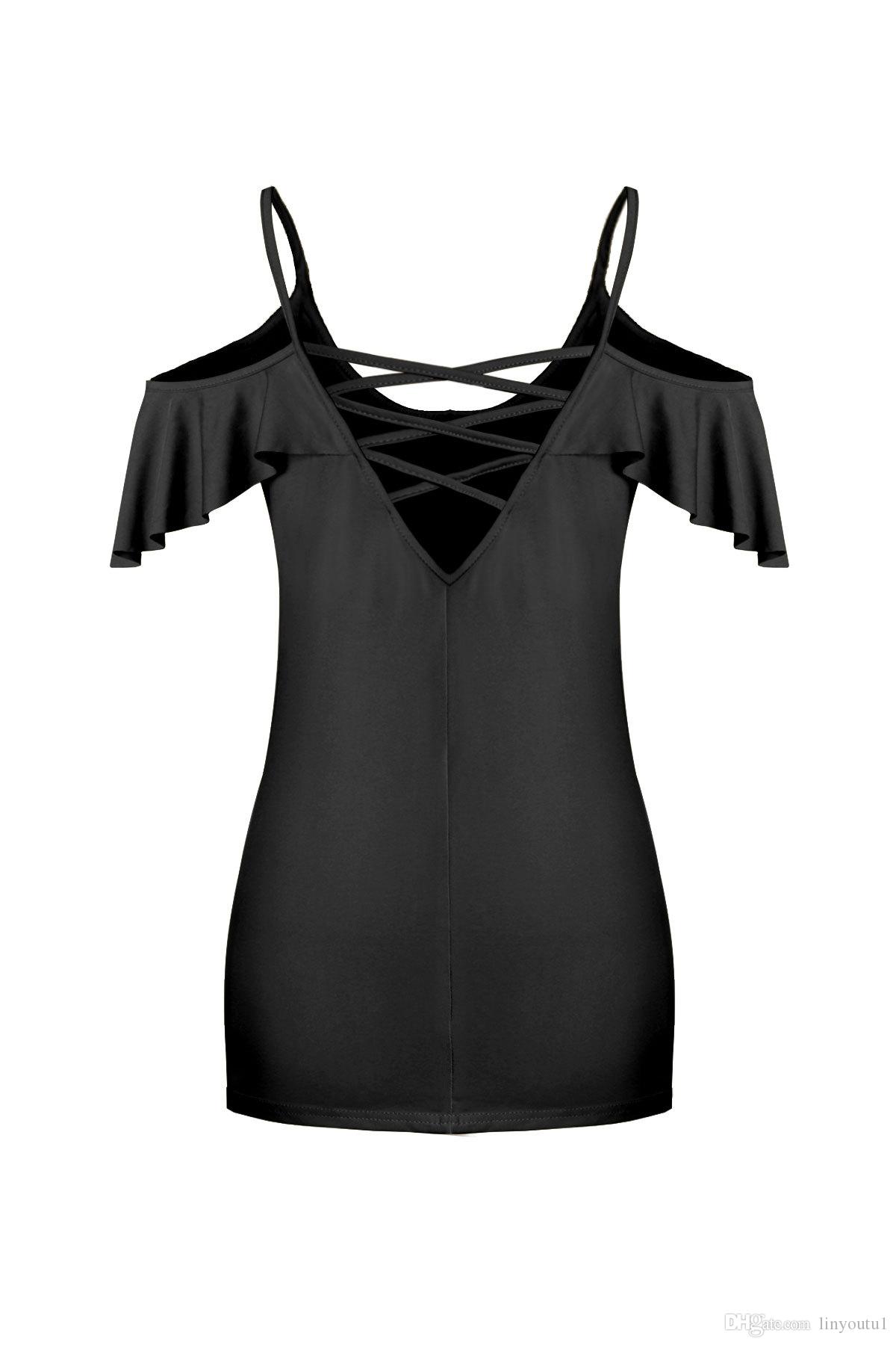 2020 Sexy Off Shoulder Top Blouse Women Half Sleeve Spaghetti Strap Ruffle Womens Tops And Blouses Summer 2019 Shirt