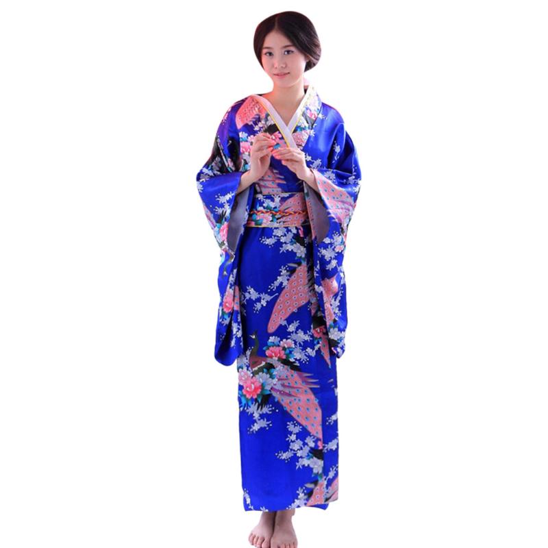 Kimono Long Loose Japanese Printing Woman Yukata Dress Pajamas Oriental Kimono Pajamas Robe Ladies Dress