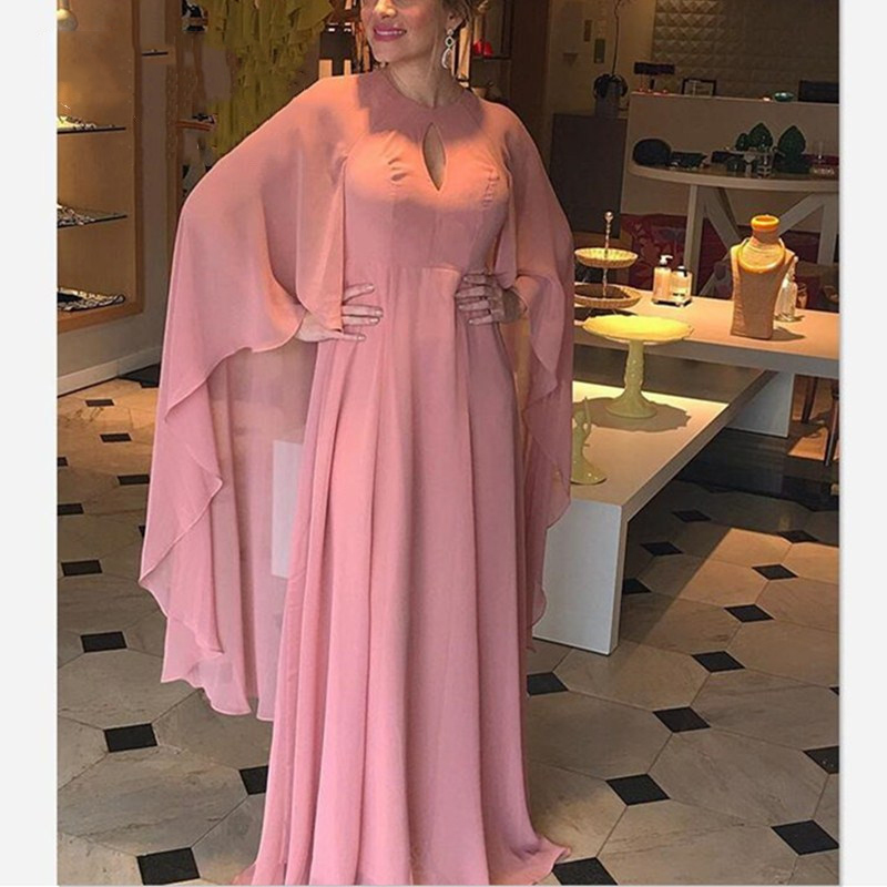 Evening Dress Elegant Chiffon Pink Prom Dresses Long Batwing Sleeves For Mother Plus Size Formal Party Dresses, Coral
Evening Dress Elegant Chiffon Pink Prom Dresses Long Batwing Sleeves For Mother Plus Size Formal Party Dresses, Coral