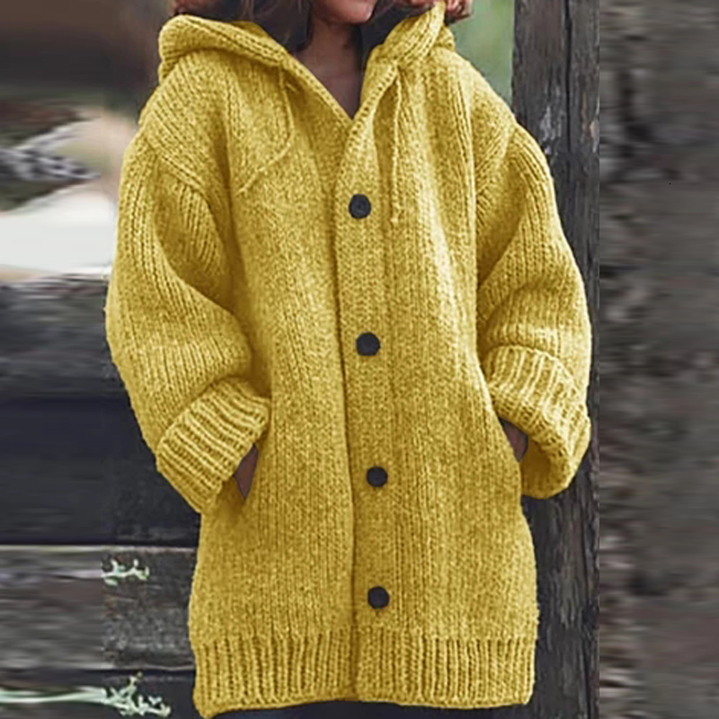Lipswag 5XL Vintage Loose Pocket Cardigans Sweaters Women Autumn Winter Long Sleeve Button Sweater Casual Plus Size Coat Female V191130