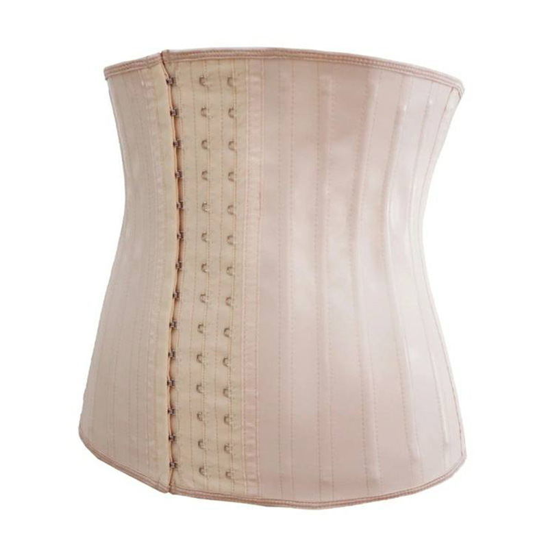 25 Steel Boned Glossy Latex Waist Trainer Corset Waist Cincher Workout Shapewear 3 Rows Hooks Body Shaper Slimming Underwear 25cm/30cm Torso