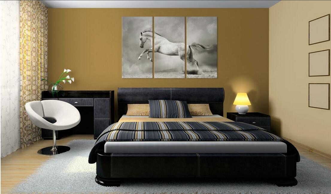 ( No Frame ) Canvas Print Modern Abstract White Horse Jump Poster Home Wall Decor Painting Canvas Printing Art HD Print Painting