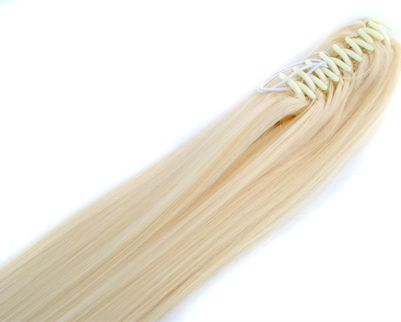 Promotion 120Gr Piece & 2pcs set Claw Clip in Hair Ponytail 16- 22" Long Human Hair Extensions Hair PonyTails Straight wave Hairpieces
