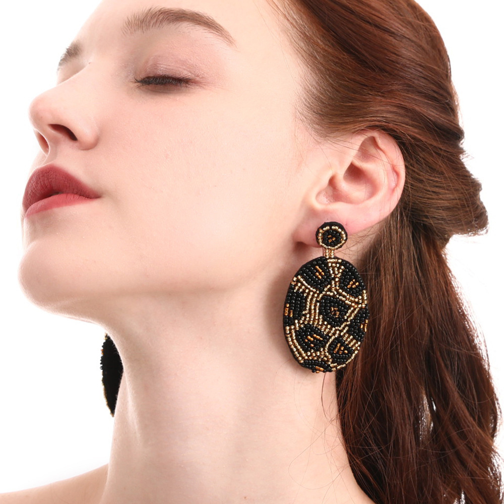 Bohemian Original Design Rice Beads Earrings Pure Handmade Beaded Leopard Print Earring 5 Colors Fashion Jewelry Accessories, Golden;silver
Bohemian Original Design Rice Beads Earrings Pure Handmade Beaded Leopard Print Earring 5 Colors Fashion Jewelry Accessories, Golden;silver