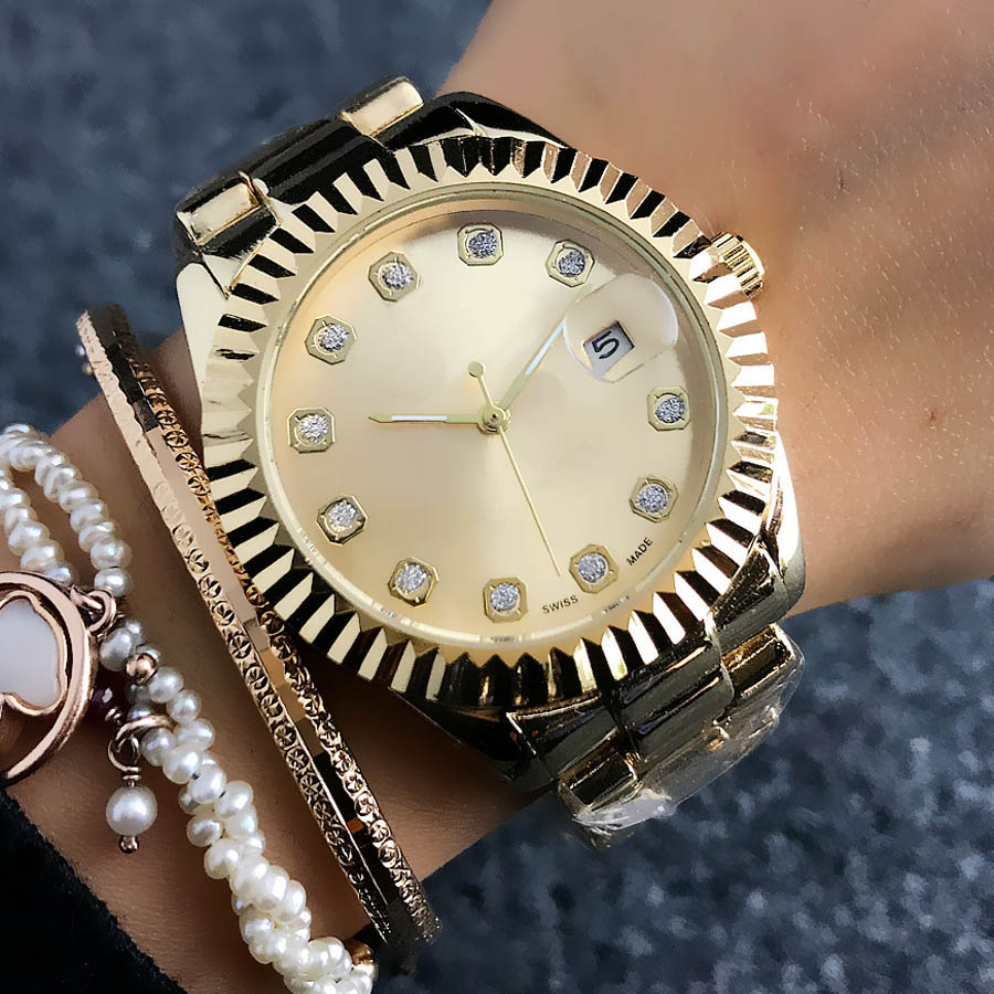 Fashion Brand Watches Women's girls crystal style metal steel band Quartz Calendar wrist Watch X43, Slivery;brown
Fashion Brand Watches Women's girls crystal style metal steel band Quartz Calendar wrist Watch X43, Slivery;brown