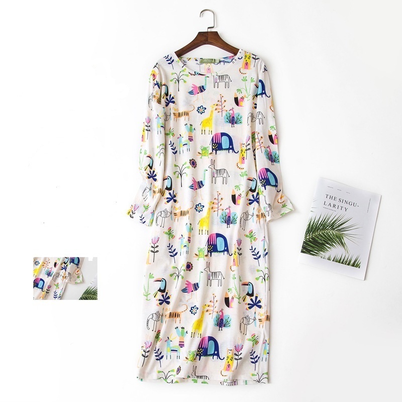 Autumn Winter nightdress Cartoon Sexy nightgowns women sleepshirts 100% brushed cotton fresh simple Women Sleepwear, Green 
Autumn Winter nightdress Cartoon Sexy nightgowns women sleepshirts 100% brushed cotton fresh simple Women Sleepwear, Green
