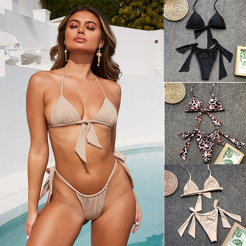 Triangle Bag Simple Solid Color Split Swimsuit Bikini luxury designer swimsuit high waist bikini Explosion Models Ladies Hot Swimsuit Bikini