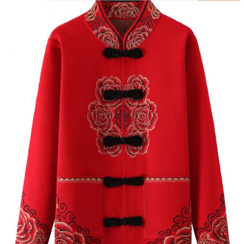 Elderly 60-80 year old Women Knit Sweater Coats Autumn Winter Warm Loose Cardigans Sweater ladies Casual Tops Grandmother A1493, Red
Elderly 60-80 year old Women Knit Sweater Coats Autumn Winter Warm Loose Cardigans Sweater ladies Casual Tops Grandmother A1493, Red
