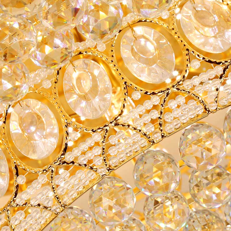 LED Modern Crystal Ceiling Lamps American Golden Crystal Ceiling Lights Fixture Foyer Living Room Bed Room Foyer Home Indoor Lighting