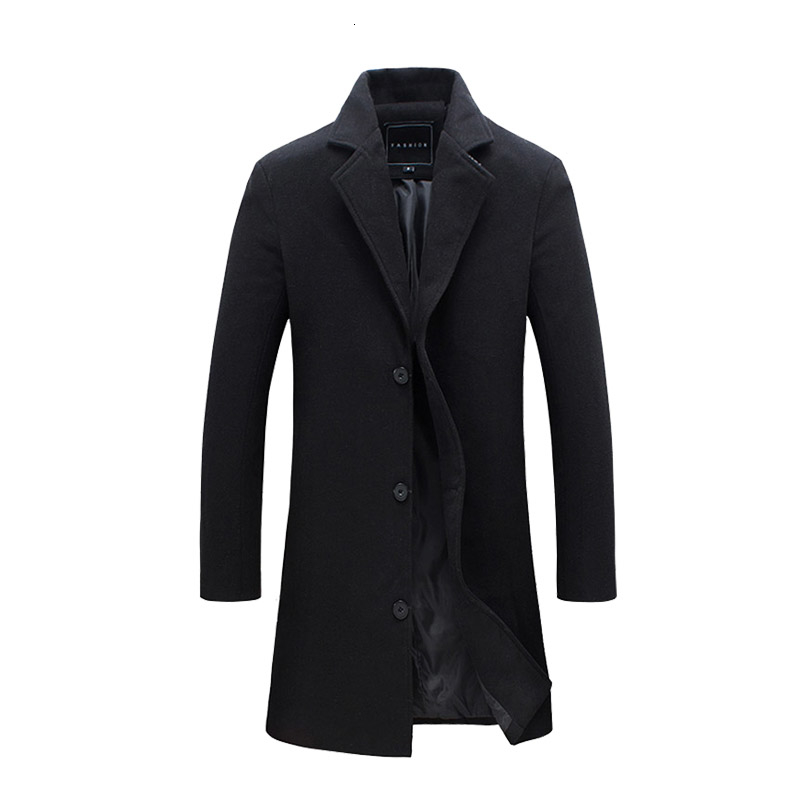 Men Fashion Jackets Men Slim Fits Coats Business Mens Long Winter Windproof Outwears Plus Size 5XL Black High Quality