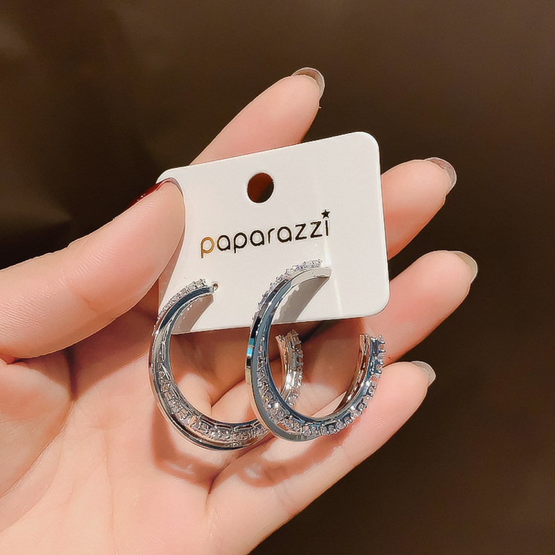 Hoop & Huggie French Style Temperament Sweet Ladies Accessories Fashion Exquisite Zircon Circle Silver Needle Earrings Jewelry
Hoop & Huggie French Style Temperament Sweet Ladies Accessories Fashion Exquisite Zircon Circle Silver Needle Earrings Jewelry