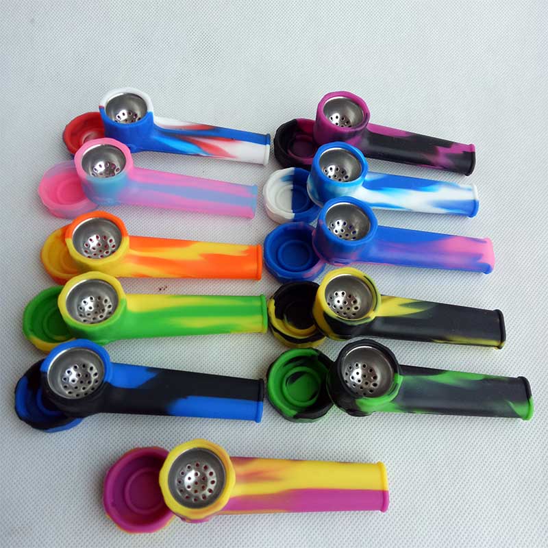 Silicone Smoking Pipe Spoon hand Tobacco pipes With Metal Bowl Multi Colors Portable Shisha Holder Accessories Tool Oil Rigs
Silicone Smoking Pipe Spoon hand Tobacco pipes With Metal Bowl Multi Colors Portable Shisha Holder Accessories Tool Oil Rigs