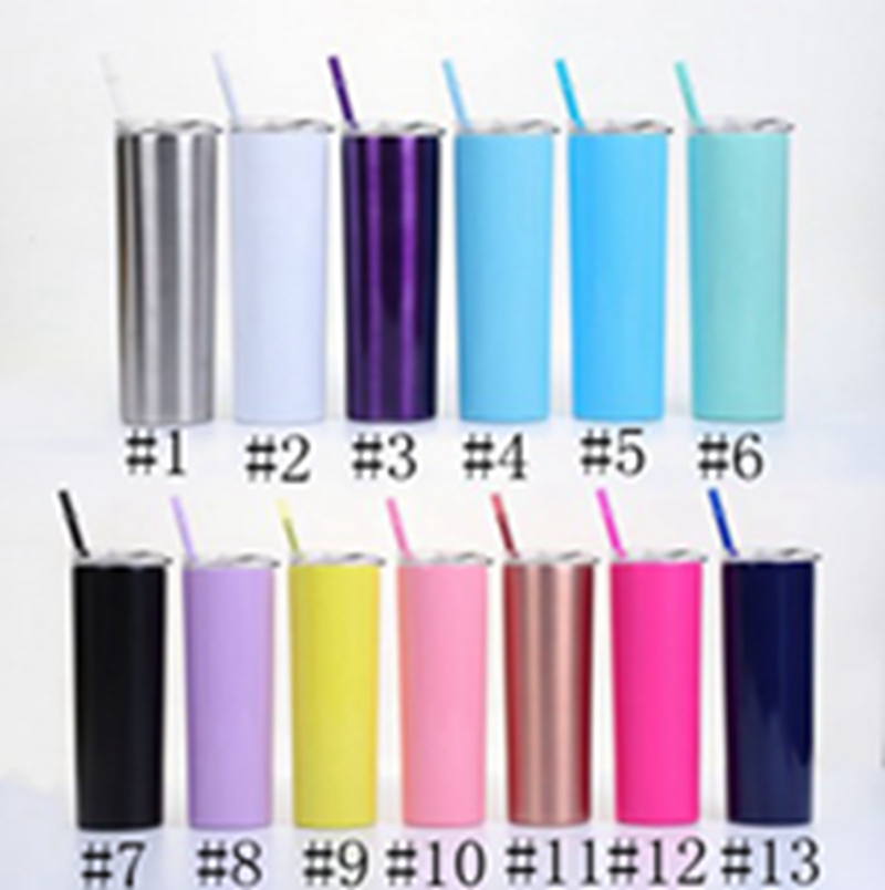 20oz Stainless Steel Skinny Tumbler Many Colors Vacuum Cup With Color Straws Straight Cup Stainless steel vacuum stretch liner EEA1066-A, As pic
20oz Stainless Steel Skinny Tumbler Many Colors Vacuum Cup With Color Straws Straight Cup Stainless steel vacuum stretch liner EEA1066-A, As pic
