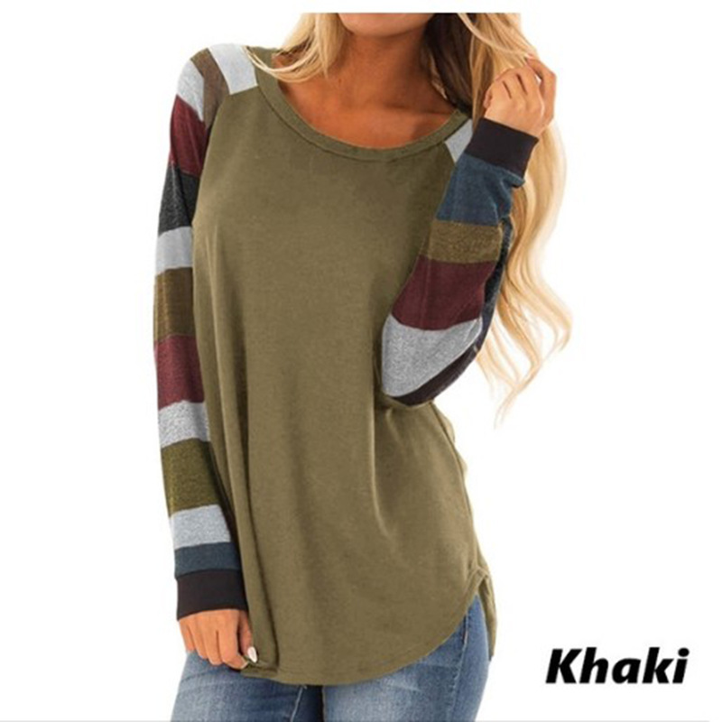 European fashion spring and summer new solid color casual headband round neck long-sleeved T-shirt. Support mixed batch