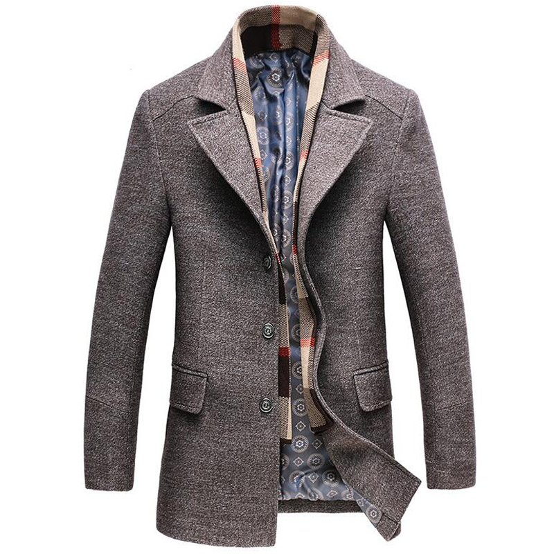 Woolen coat men winter thick windbreaker detachable scarf overcoat abrigo hombre male casual long jacket bussiness trench coats, Dark grey
Woolen coat men winter thick windbreaker detachable scarf overcoat abrigo hombre male casual long jacket bussiness trench coats, Dark grey